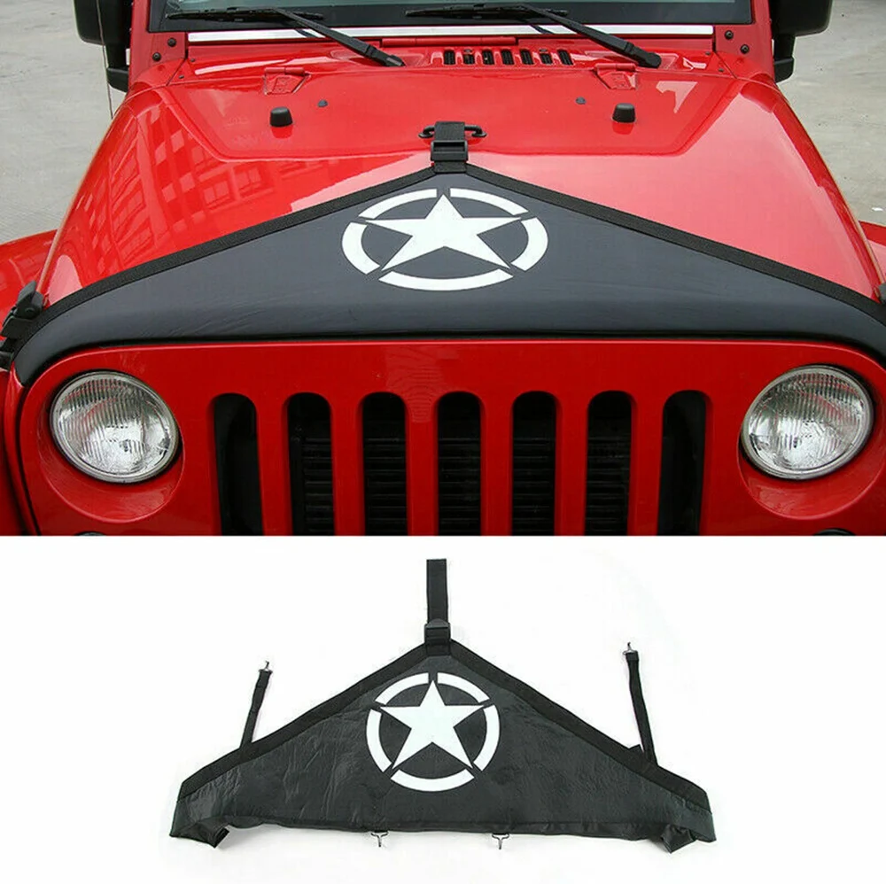 Engine Hood Bra Cover Protect for Jeep Wrangler JK 2007-17 Accessories Pentagram