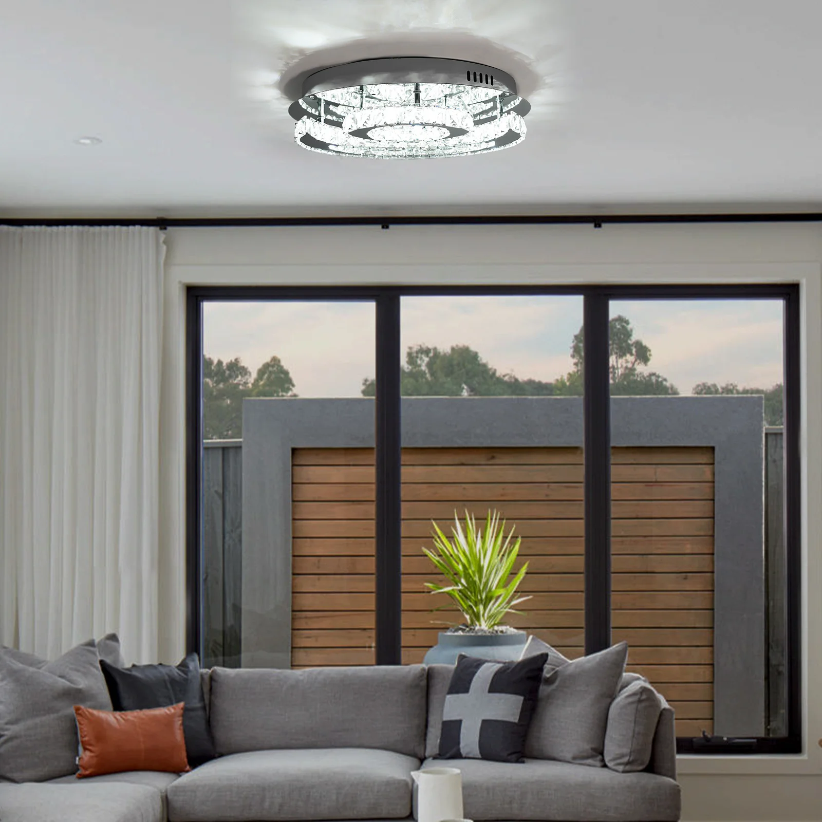 

[Ceiling Light] 1 High Class Material Ceiling Light Moon-Shaped for Home Rooms - Durable Excellent Lighting Safe Eye-Protecting