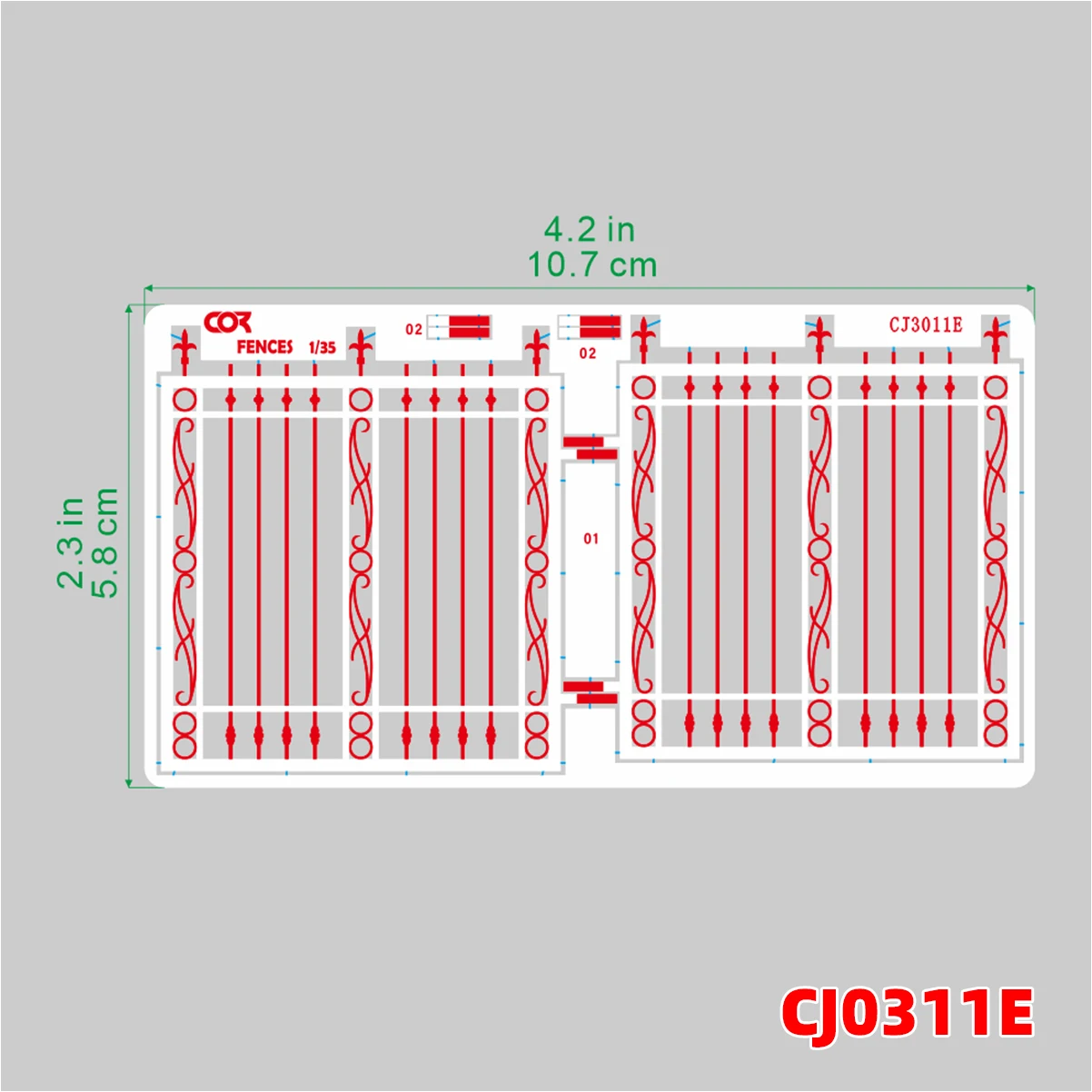 Photo Eatch PE Maßstabsmodellbausatz Architektur Baukonstruktion Europäischer Stil Metalltor Niedrige Tür Miniatur-Diorama 1/35 – Detail 11