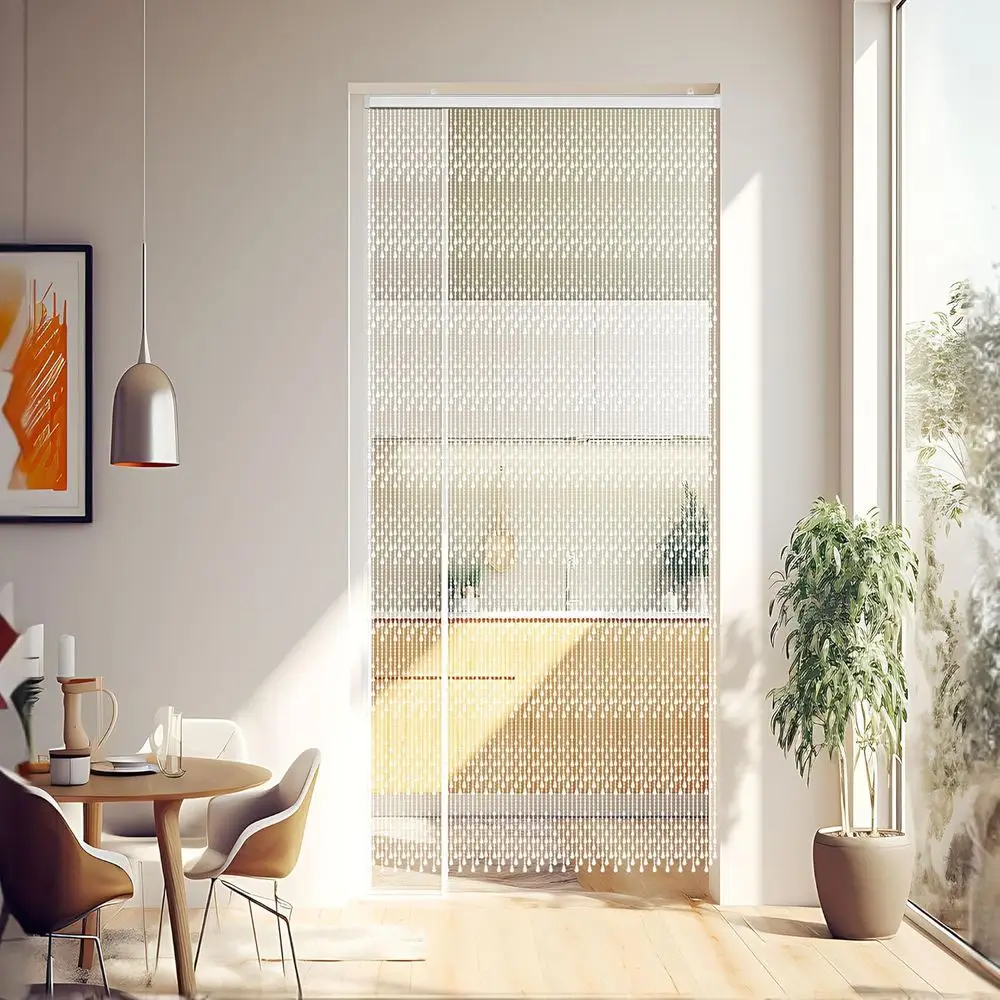 Acrylic Beaded Door Curtain, 81 Strands, 35.5 x 79, Raindrop Design, Room Divider for Home Decor