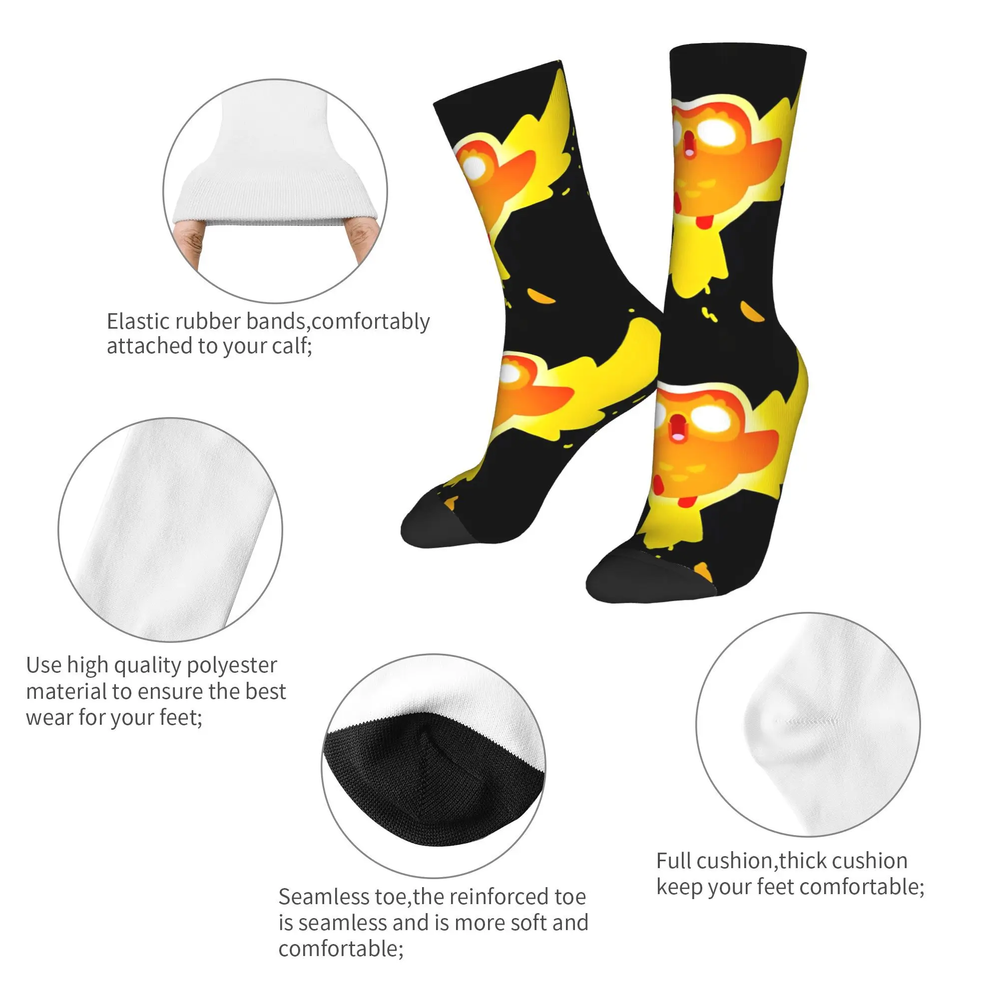 مخصص Kawaii الرجال D-Duolingos فستان النار الجوارب للجنسين الدافئة تنفس ثلاثية الأبعاد الطباعة الكلاسيكية طاقم الجوارب