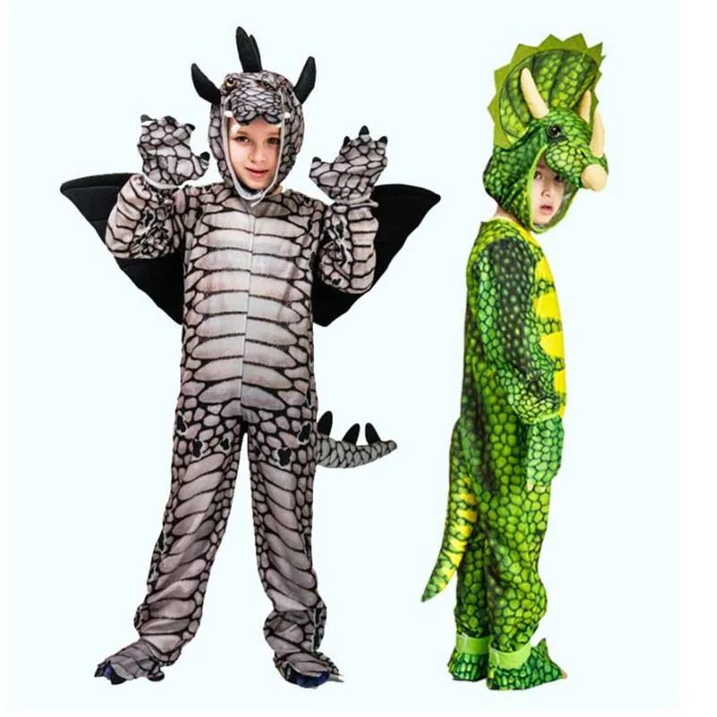 World Tyrannosaurus Cosplay Jumpsuits Party Cos Suits Funny Dinosaur Halloween Makeup Costumes Children's Dinosaur Costumes