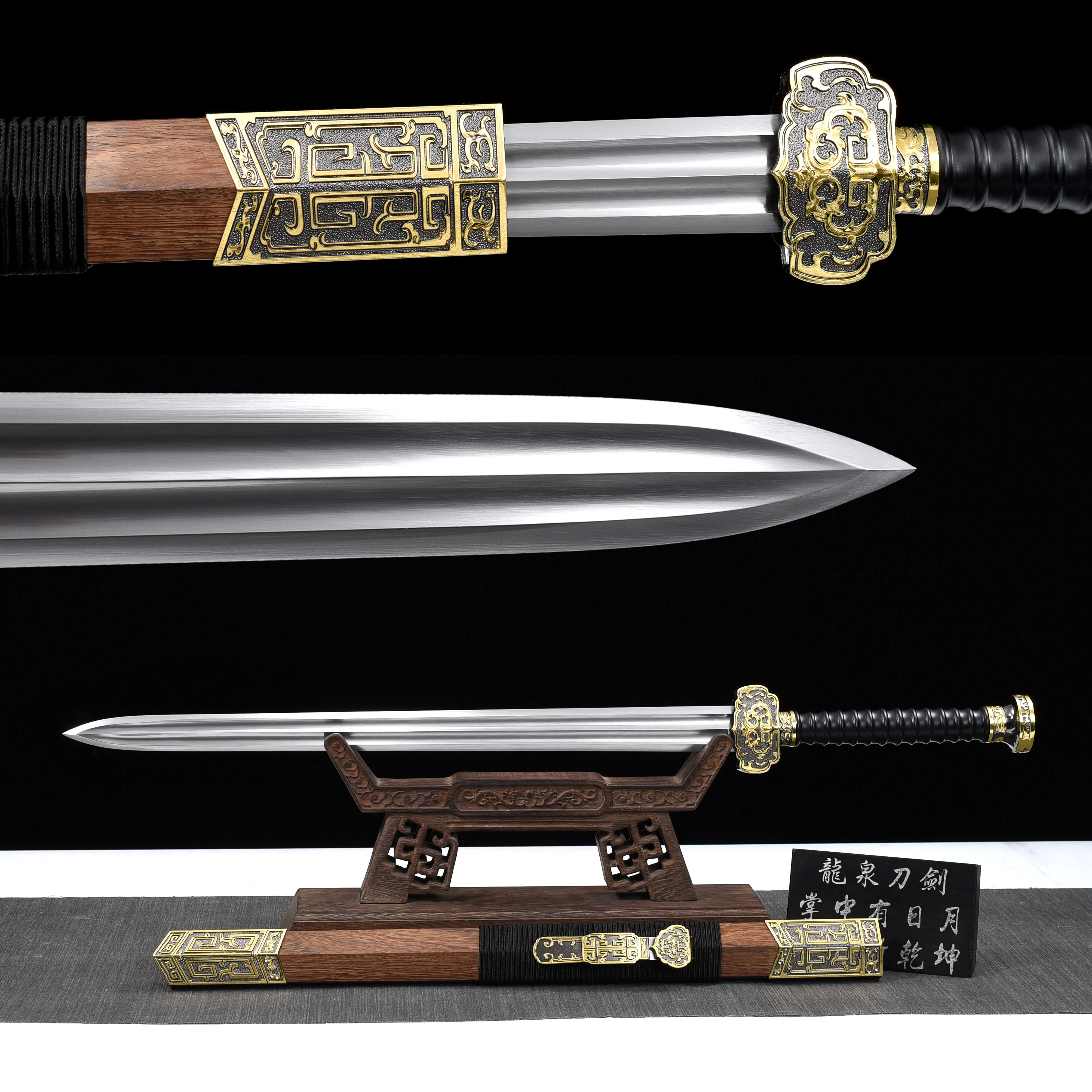 81cm Chinese Xianglong - Ruyi - samurai Sword spring steel hand-forged sharp blood slot katana Battle Preparation weapons tang