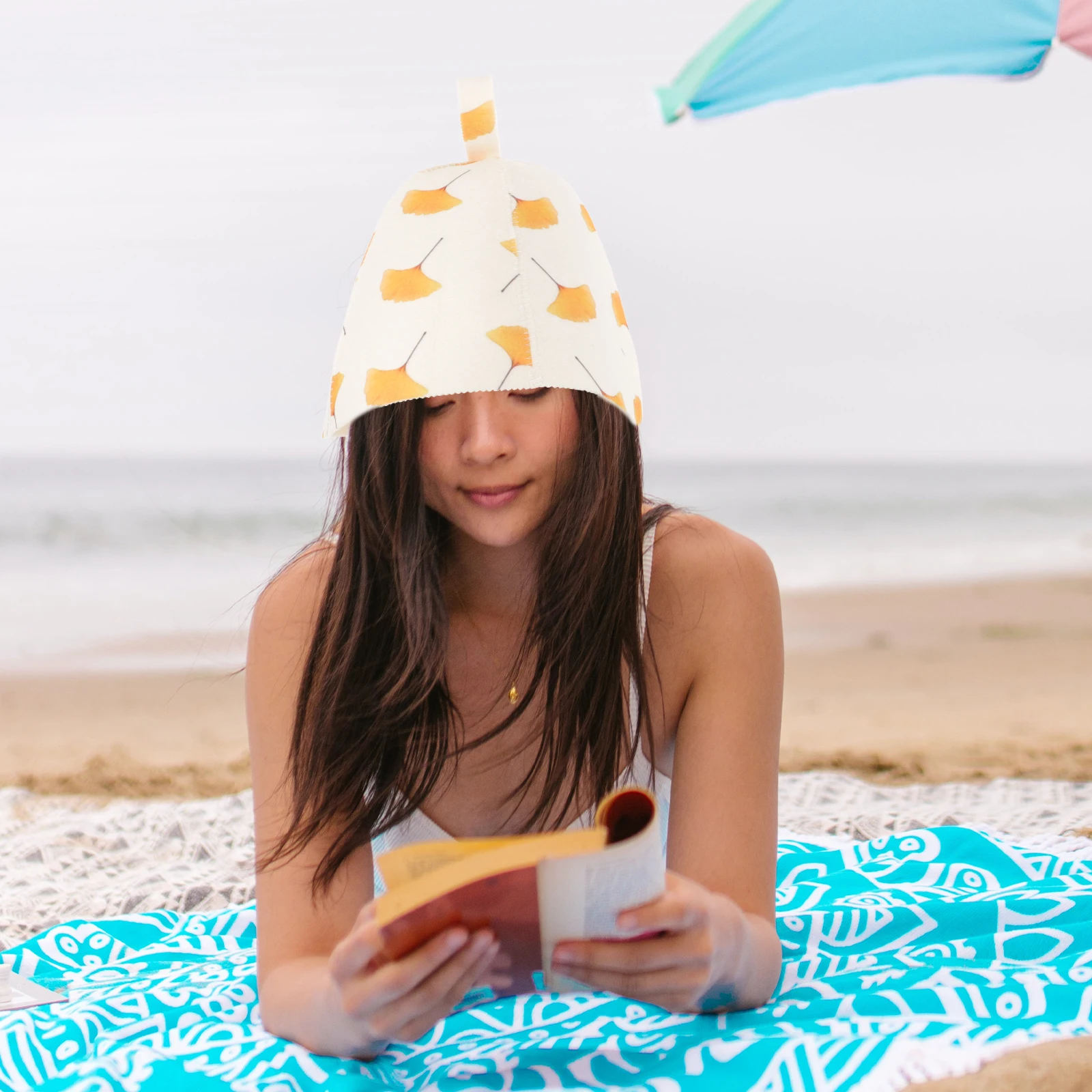 

Felt Sauna Hat Bathing Cap Thickened Insulated Portable Lightweight Shower Hat For Women Men Outdoor Sports Travel Use Bath Cap