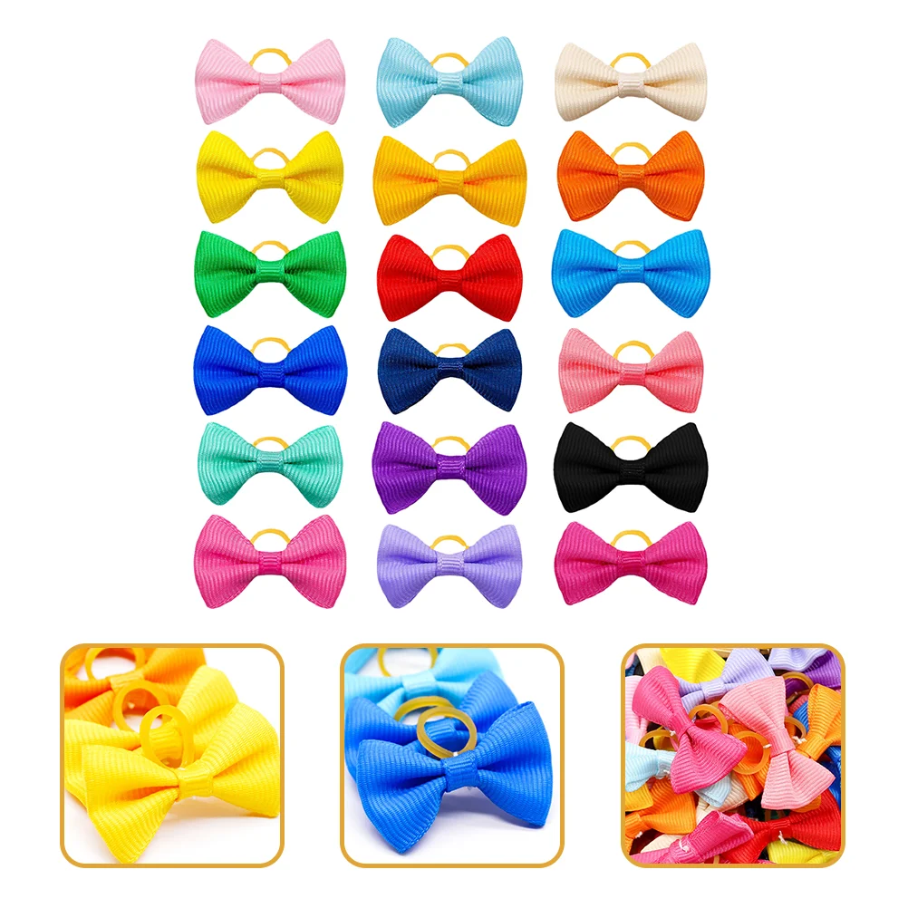 50 Pcs Pet Head Flower Girl Dog Accessories Bows for Hair Ribbons Puppy Small Dogs Christmas