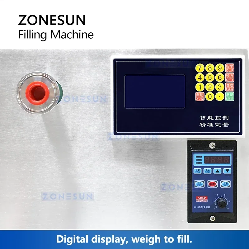 ZONESUN ZS-GPW1 High Flow 36L Gear Pump Liquid Filler Weigher Cooking Oil Beverage Drinks  Digital Control Filling Machine