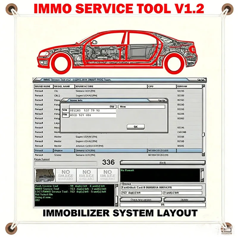 

Hot IMMO SERVICE TOOL V1.2 Car Maintenance Tools obd2 scanner Software Edc 17 PIN Code and Immo Off Works Without Registration