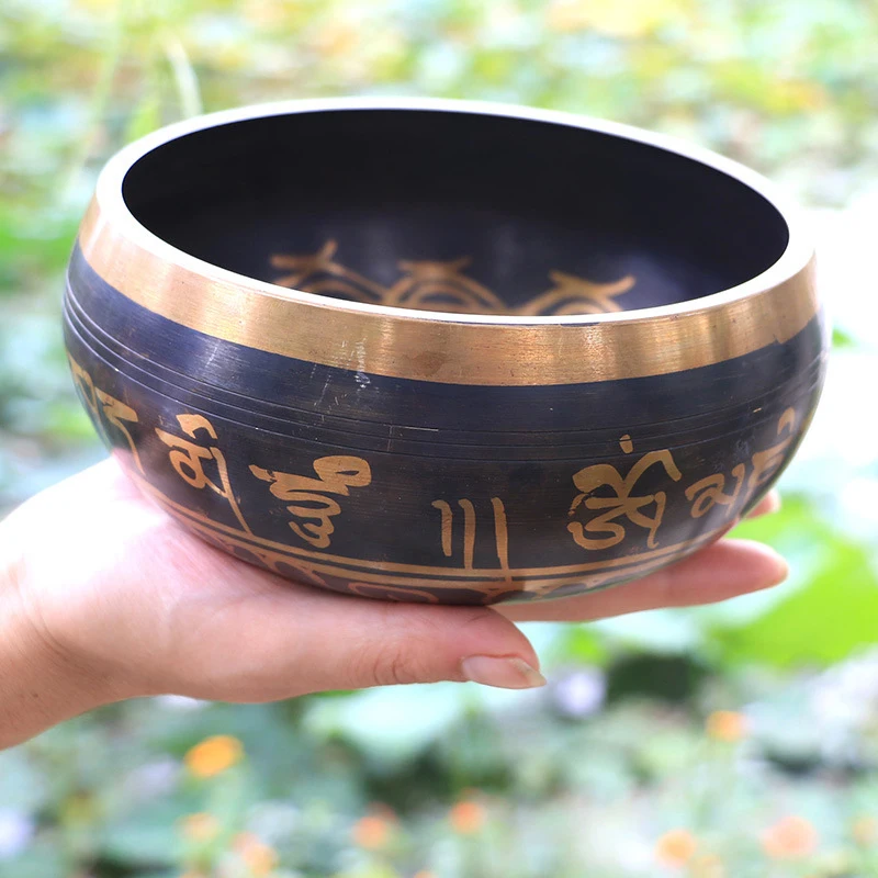 Latest Buddha Sound Bowl Tibetan Bell Yoga Meditation Bowl Metal Singing Bowl Striker Chanting Bowl Brass Chime Handicraft Music