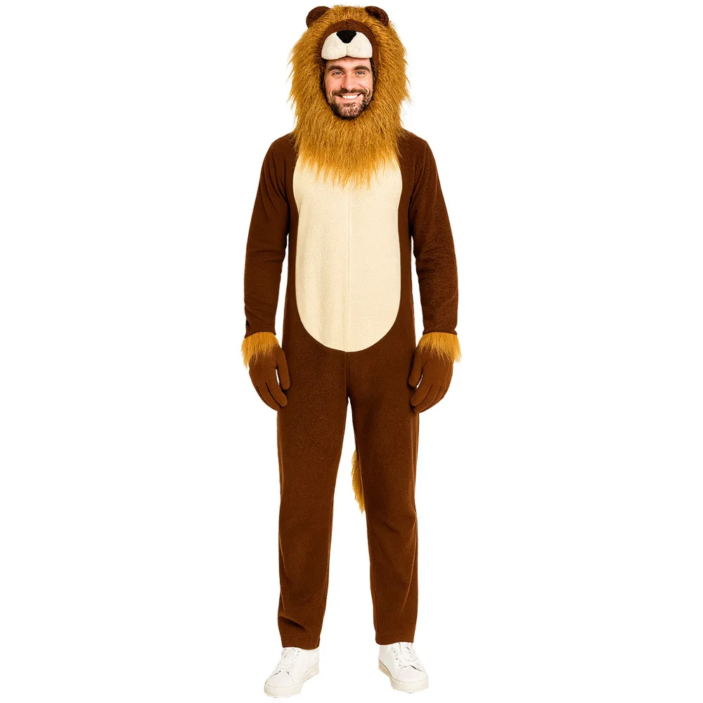 New Funny Lion Costume Animal Character Dress-Up Adult Stage Performance Costume for Parties