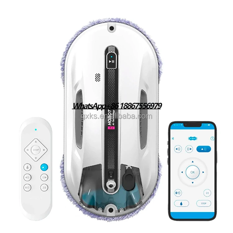 

New Arrival HOBOT R3 Double Sided Smart Window Robot Cleaner Vacuum Automatic Window Cleaning Robot With Remote Control