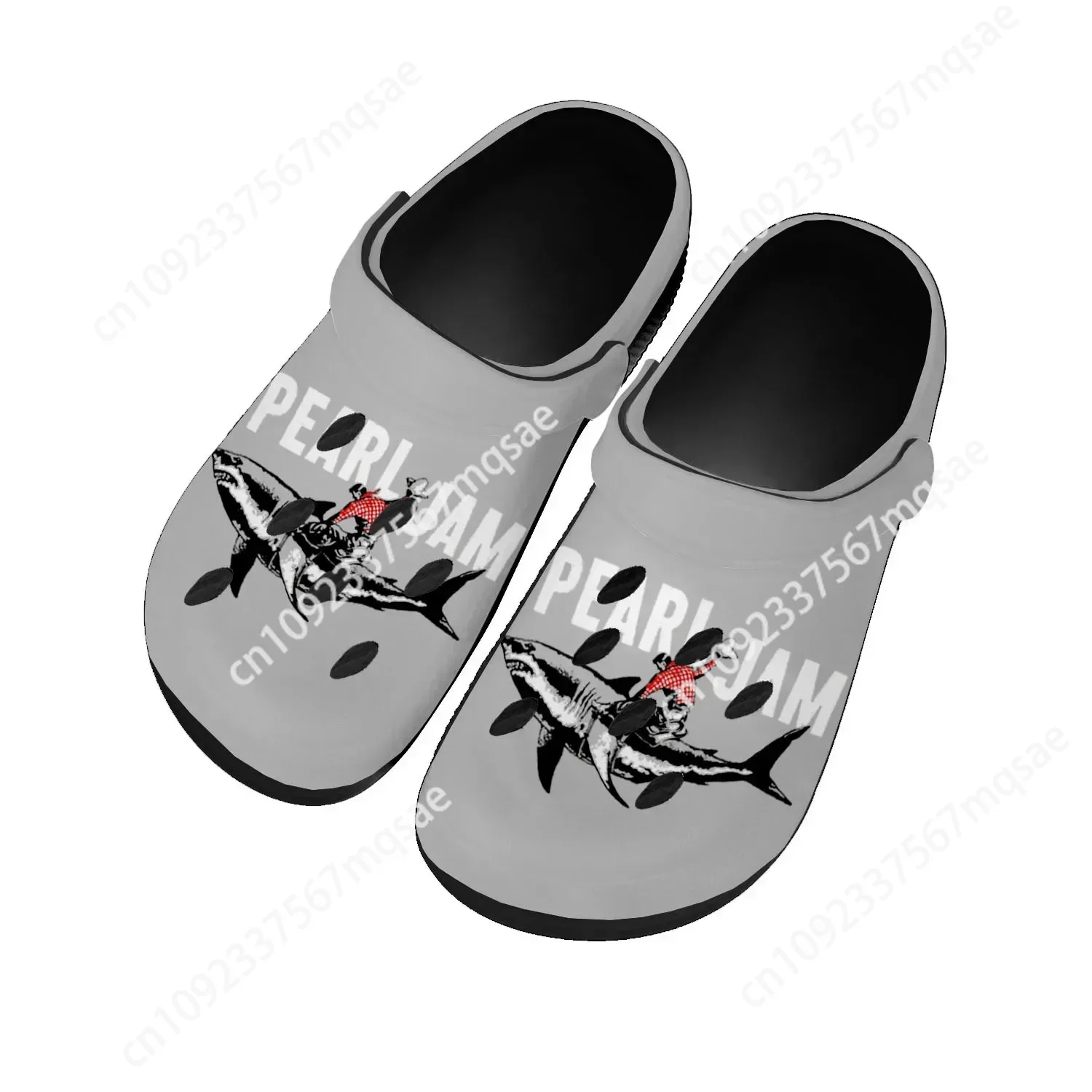 Pearl Jam Rock Band Pop Home Clogs Custom Water Shoes Mens Womens Teenager Shoe Garden Clog Breathable Beach Hole Slippers Black