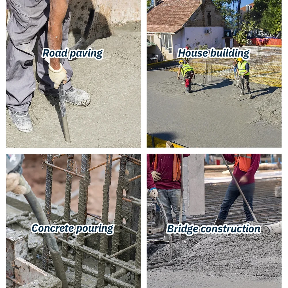 Vibratore per calcestruzzo Asta vibrante da 1 metro Motore 220V 6800W/2200W Funzionamento facile Strumento di costruzione Vibratore plug-in industriale