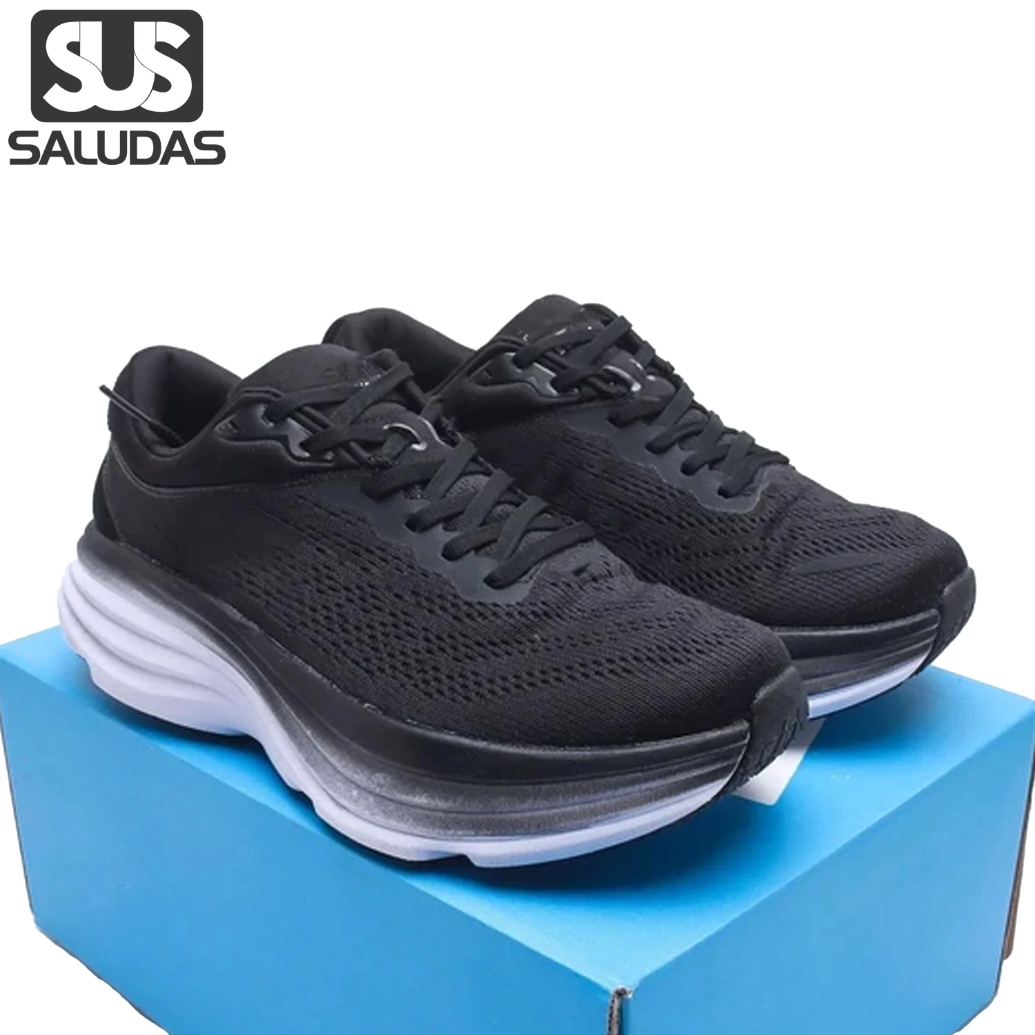 SALUDAS Original Men Sneakers Women Road Running Shoes Thick-Soled Elastic Light Cushioning Outdoor Marathon Jogging Shoes