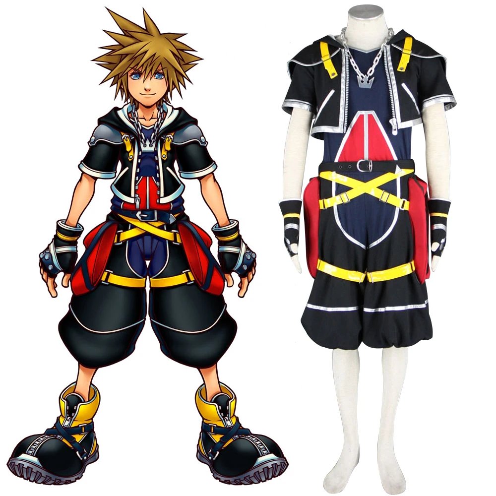 Kingdom Hearts II Sora Cosplay Costume Game KH2 Sora Outift Halloween Theme Party