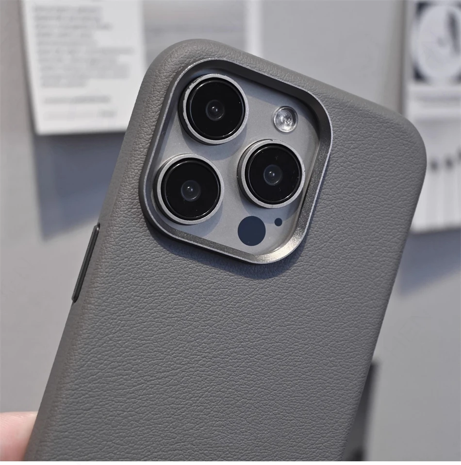 Роскошный деловой простой магнитный тонкий чехол из искусственной кожи для iPhone 16, 15, 14 Pro Max, противоударный чехол с беспроводной зарядкой для Magsafe