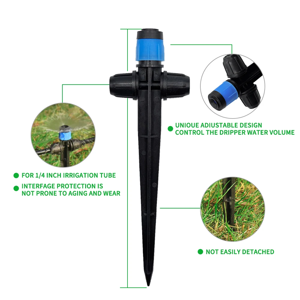 10/30Pcs Spiked Dripper Sprinkler 8 Hole Drop Emitter All Round Scattering Sprinkler Garden Flower Watering Irrigation Supplies