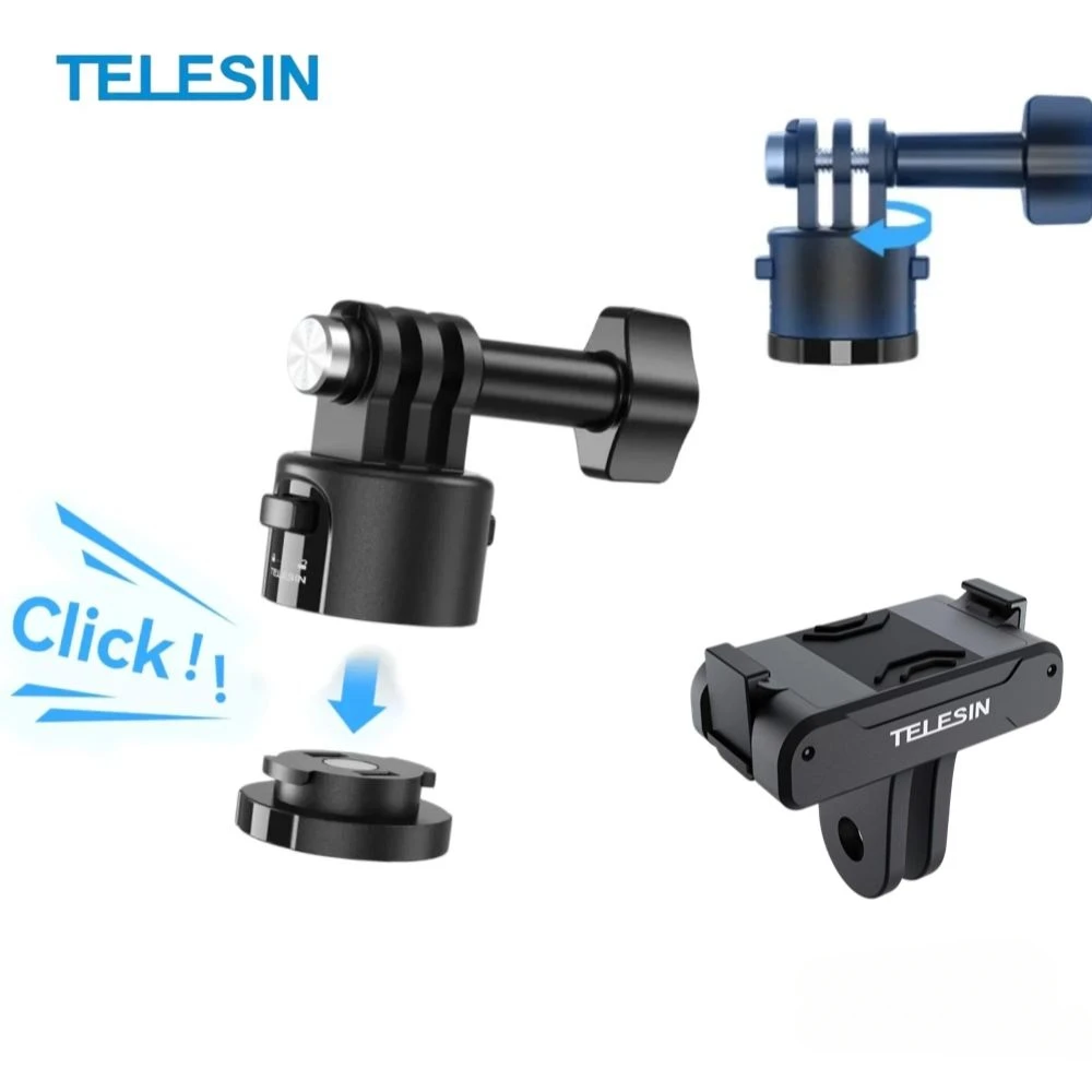 TELESIN Magnetic Quick-release adapter for Gopro Hero13 12 11 10 9 8 7 6 DJI OSMO Action 5 4 3 Insta360 X4 ACE Pro Adapter Kit