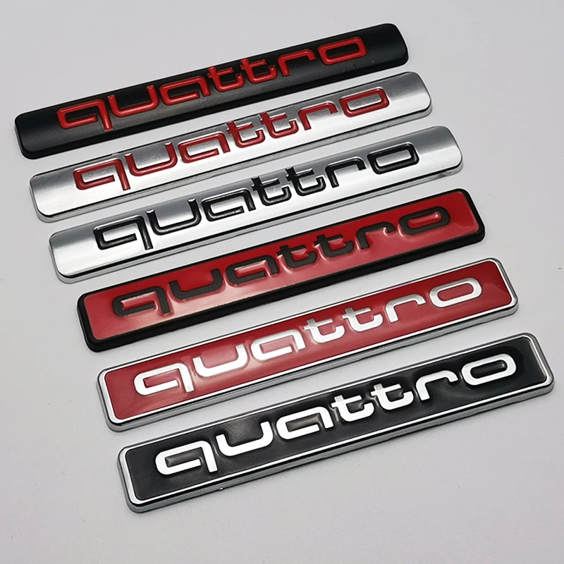 for Audi Quattro Logo A3 A4 A8 Q3 S3 S5 RS6 RS7 S7 S6 A6 ABS Car Side Body Badge Rear Trunk Emblem Sticker Decals Accessories