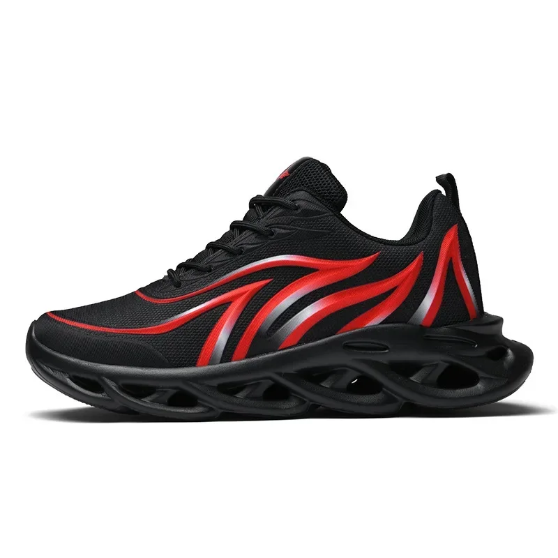 Fashion Running Shoes Men Flame Printed Sneakers Knit Athletic Sports Blade Cushioning Jogging Trainers Lightweight Size 39-46 view 3