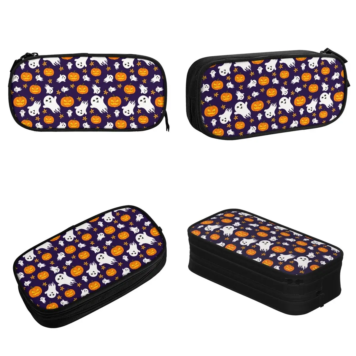 Halloween Angry Pumpkin Ghosts Pencil Case Creative Pen Box Pencil Bags for Student Big Students School Gifts Pencilcases