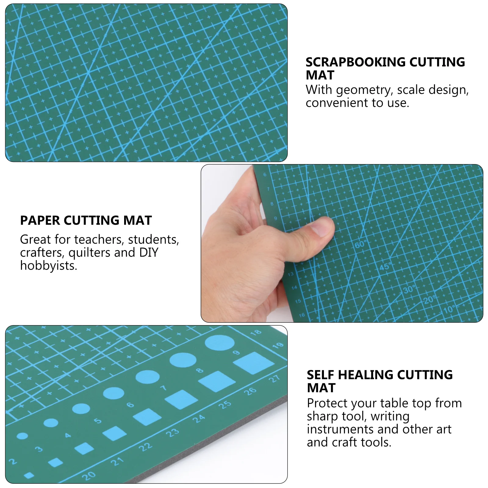 A4 Green Heavy Duty Self Healing Cutting Mat Flexible Reusable Surface for Crafting Sewing Glass DIY Art Work Protection