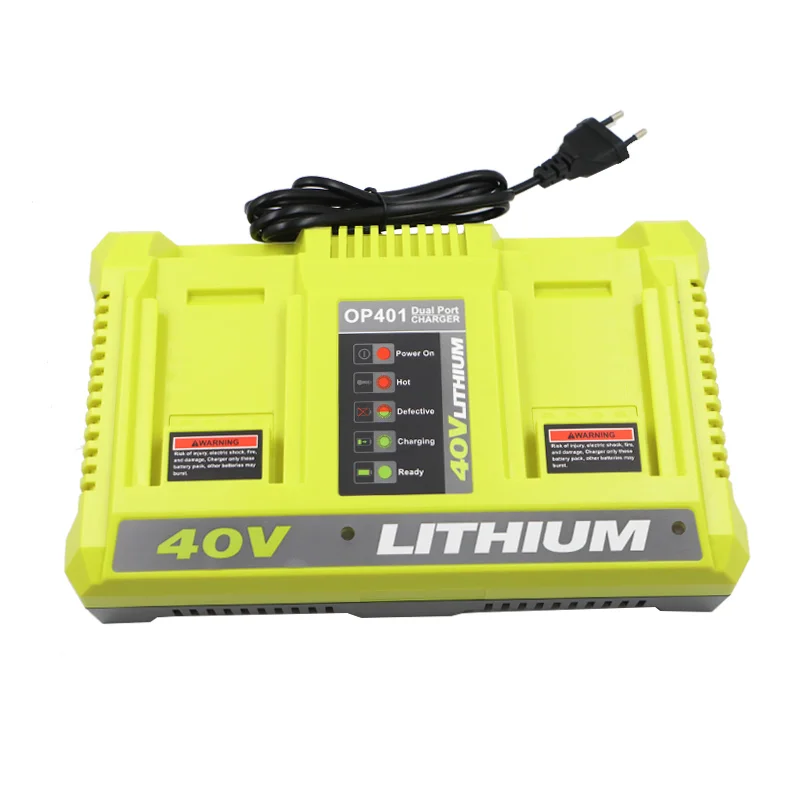 LUB40V Dual Slots Charger OP401 For Ryobi 36V 40V Lithium Battery OP4015 OP4026 OP4026A OP4030 OP4050A OP4040 OP400A OP403A