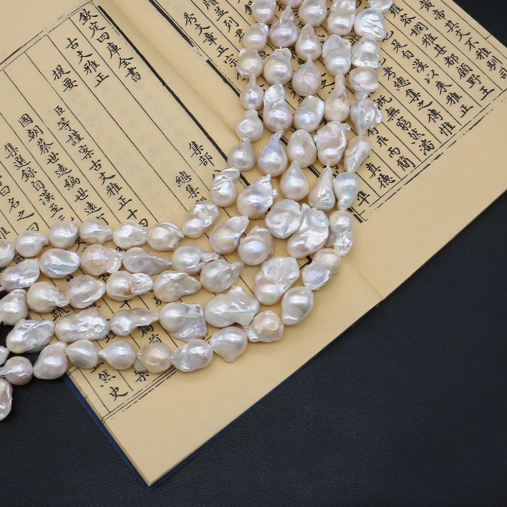 Baroque Pearl Loose Beads 1strand 16x23/20x26mm Natural Freshwater Pearl Jewelry Accessory for Handmade Unique Necklace Bracelet