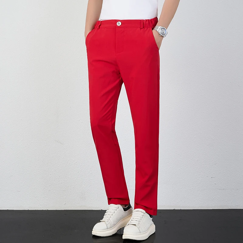 

Men's Casual Pants Autumn Straight Slim Fit Business Suit Pants Korean Trendy Social Office Streetwear Trousers Costume Homme