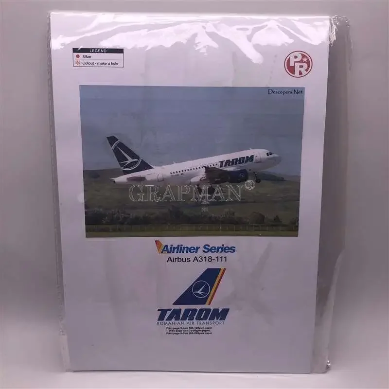 Airbus A318 Tarom 3D Paper Model DIY Handmade Toy