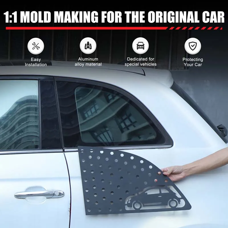 

For Fiat 500 2007-2024 rear window triangle window honeycomb panel rear window triangle decorative panel auto parts