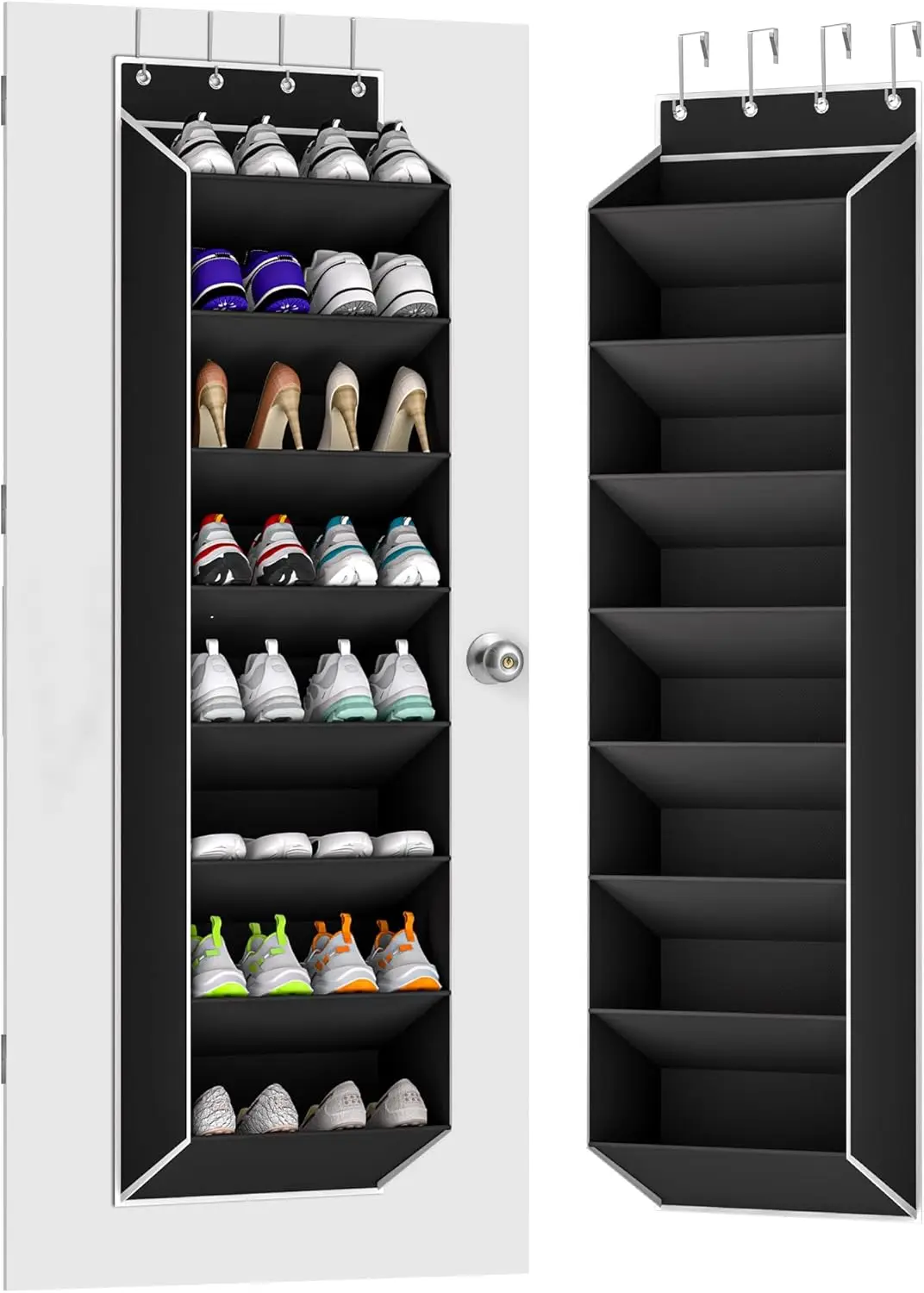 

Over The Door Shoe Organizer Storage Fit 16-24 Pairs Hanging Shoe Rack Organiser for Closet Door, Deep Pocket Shoe Holde