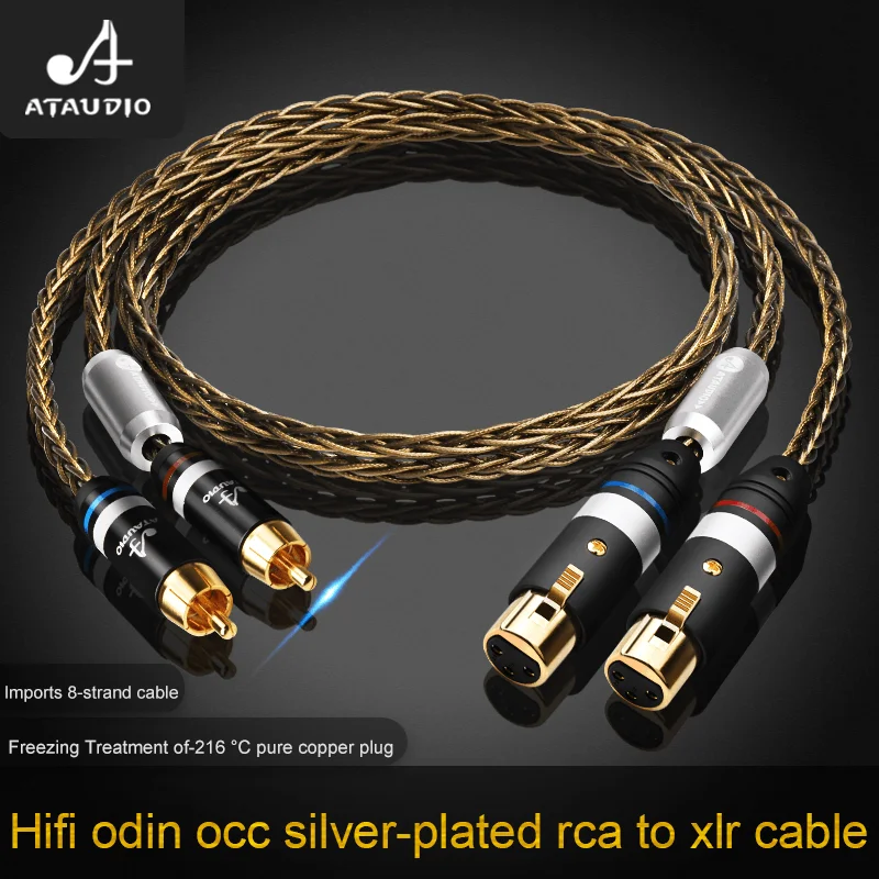 

Одна пара аудиокабелей HiFi 2XLR «мама» на 2RCA OCC посеребренный 2RCA на 2XLR для микшера DVD ТВ усилитель