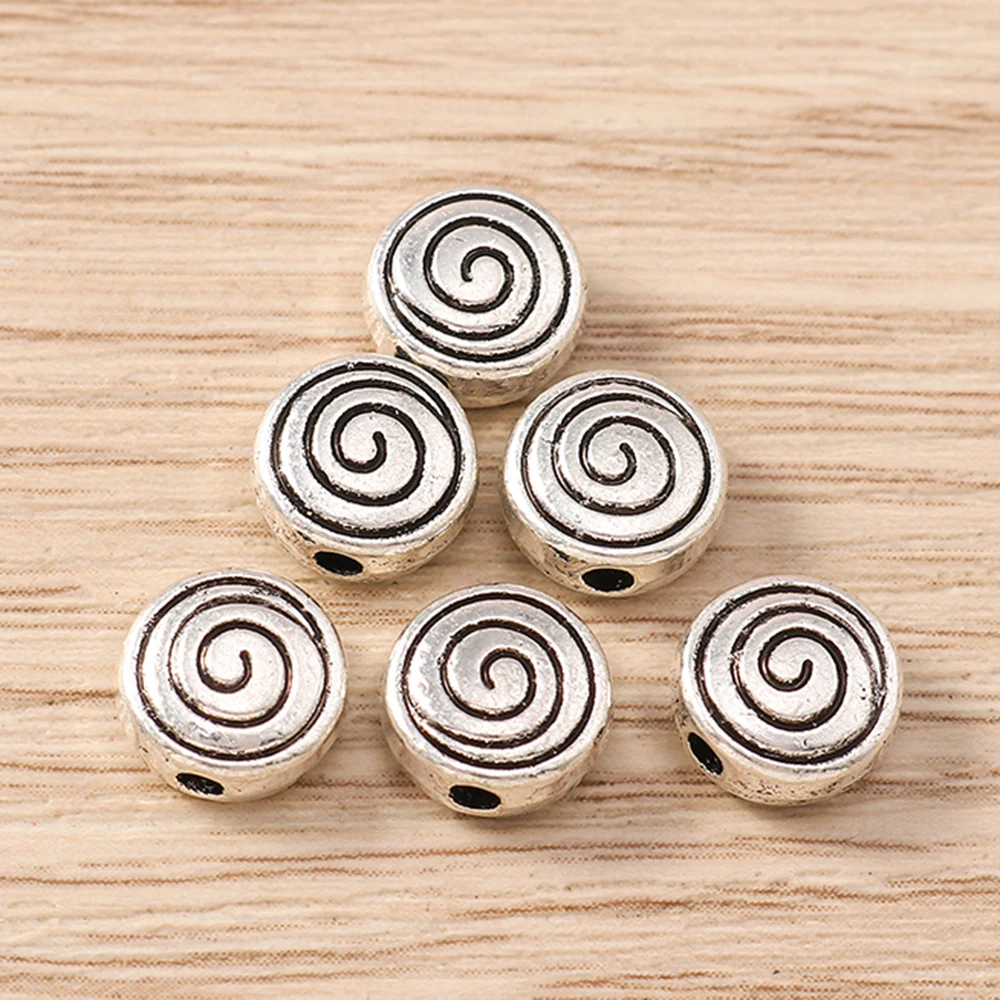 Tusember 30 Stück 8-mm-Legierungsanhänger, Metall-Spiral-Charms, Perlen für DIY-Handgemachte Halsketten, Ohrringe, Schmuckherstellung, Zubehör – Detail 2