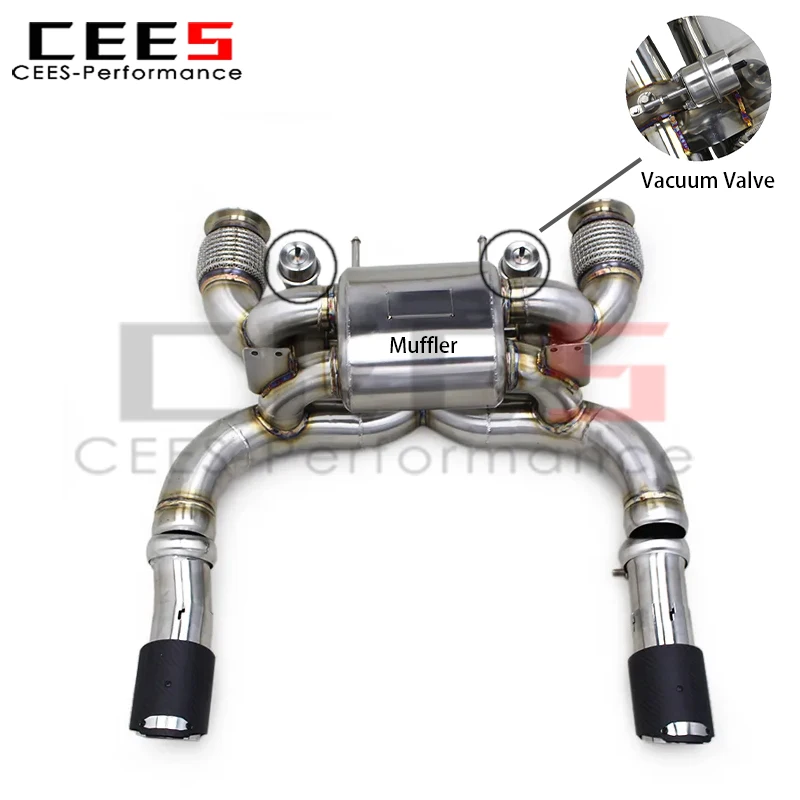 

cees Full Rear Catback Exhaust Muffler for 2017-2019 Mclaren 720S 4.0 SUS304 Race Sport Valve Axle Back Exhaust System