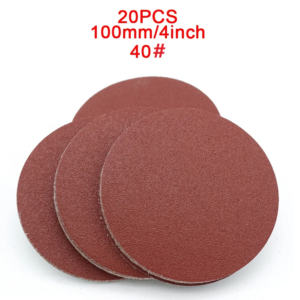 20pcs Special Sandpaper Disk For Round Polishing Red Brown Sandpapers Set 4inch/100mm 40-2000Grit Accessorie Abrasive Tools