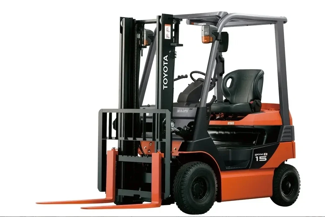 TOYOTA 8FB15 3300LB رافعة شوكية موازنة شاحنة كهربائية 4 عجلة 2 المرحلة الثلاثي الصاري LifePO4 بطارية للتخزين الداخلي