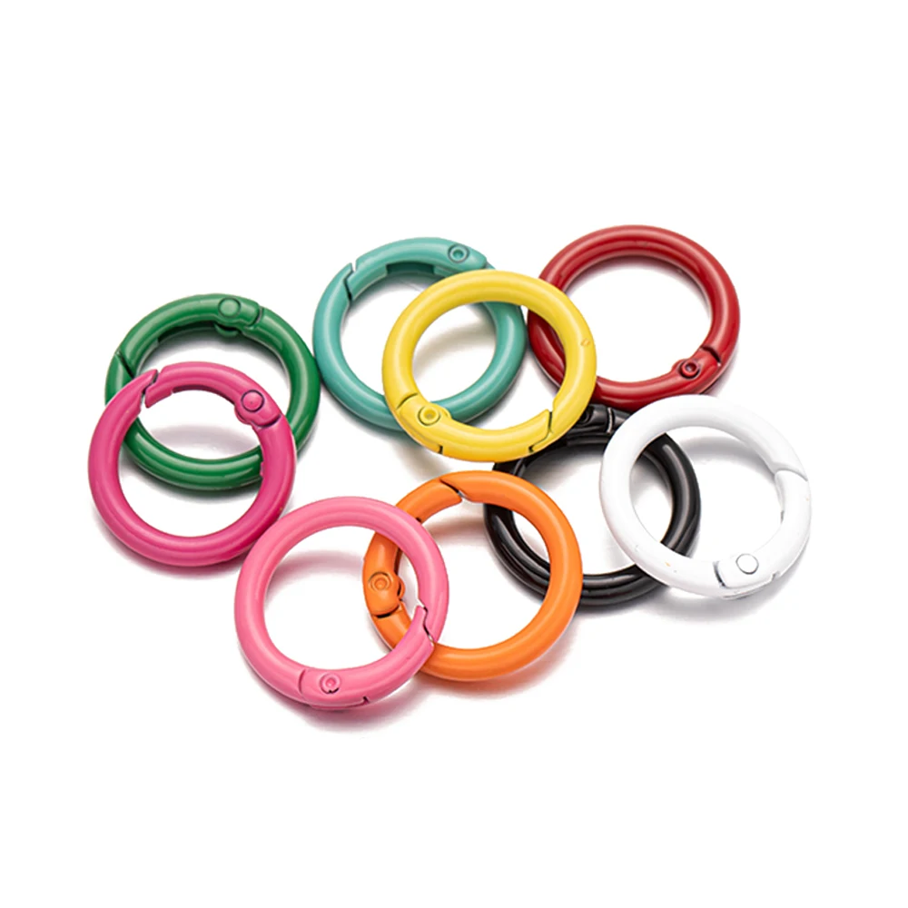 5 Stück/Set Metall O-Ring Federverschluss Öffnungsfähiger Runder Karabiner Schlüsselanhänger Clips Haken Verbinder Ketten DIY Handwerk Schnalle Zubehör – Detail 4