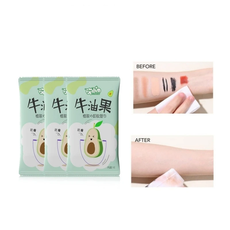 ผ้าเช็ดทำความสะอาดเครื่องสำอางอะโวคาโด 1 ชิ้น ผ้าเช็ดทำความสะอาดเครื่องสำอางแบบอ่อนโยน ไม่ระคายเคือง ผ้าเช็ดทำความสะอาดแบบใช้แล้วทิ้ง อุปกรณ์เช็ดเครื่องสำอาง