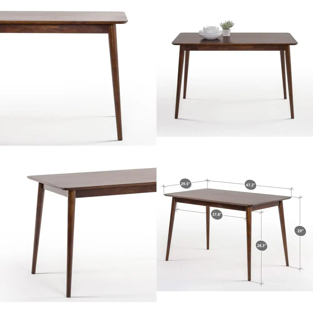 

47 Inch Solid Wood Dining Table - Easy Assembly Kitchen Table