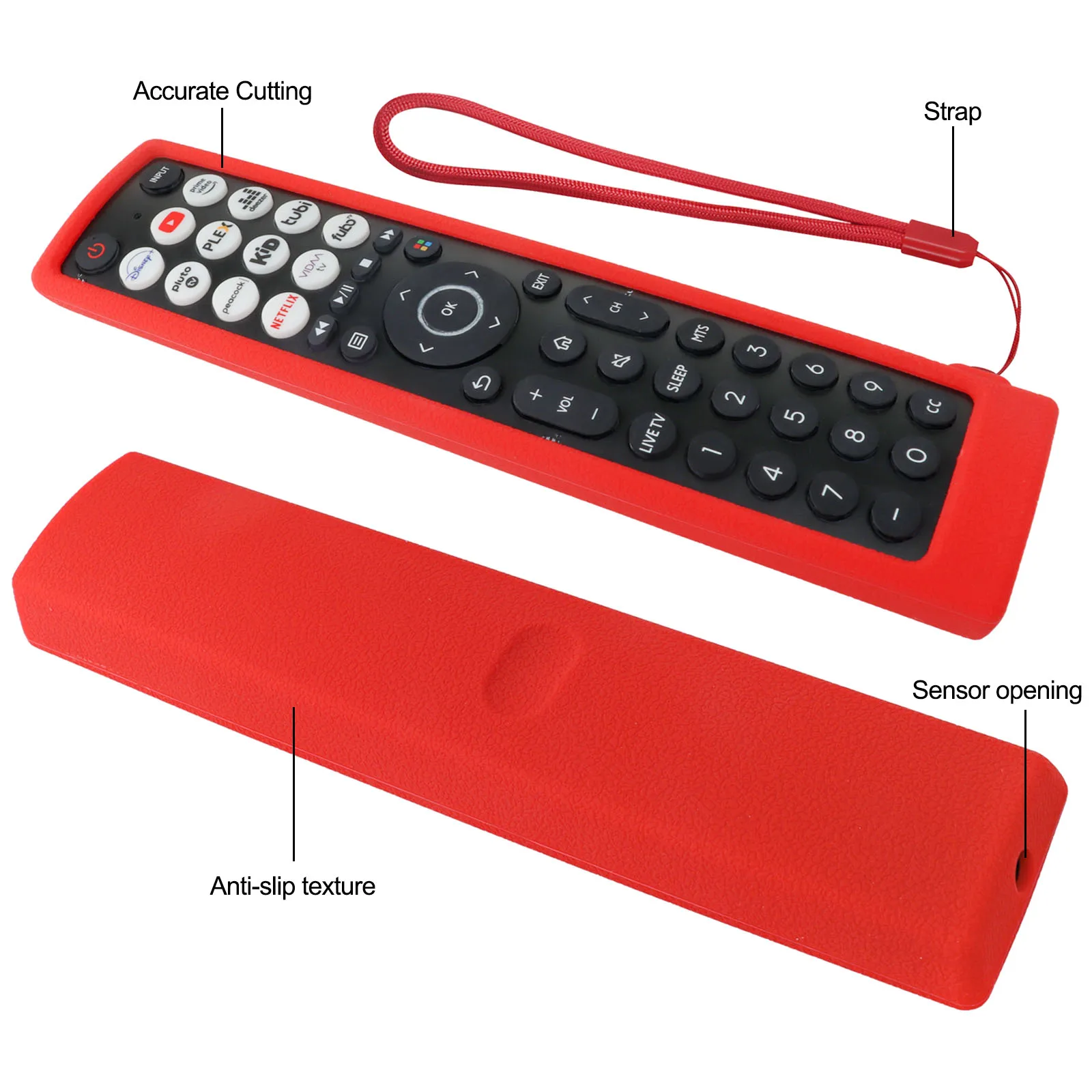Silicone Case Fit for Hisense Smart Vidaa TV remote control EN2J36H EN2F36H EN2D36H ERF2N36H Protective Sheath Cover Anti-Slip 