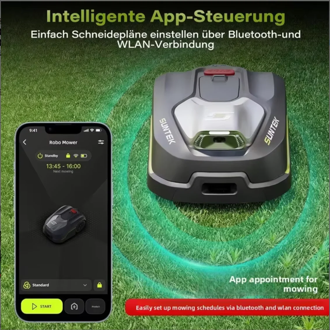 Solar Powered Pool Cleaner Dual Motors Lithium Battery Smart Robotic Lawn