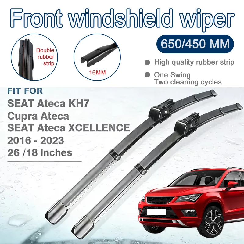 

For Cupra SEAT Ateca KH7 2016-2023 XCELLENCE Front Wiper Blades 26"+18" - Car Windshield Windscreen Replacement Auto Accessory