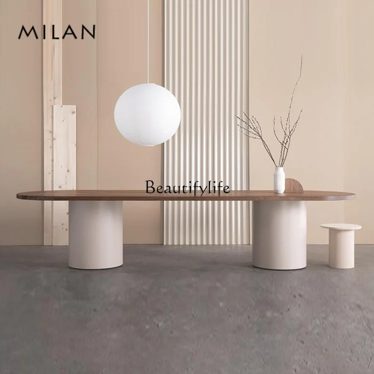

Light luxury oval conference table simple modern casual Italian minimalist desk