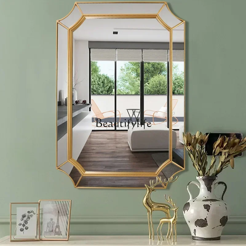 

02 ls 18Light luxury bathroom cosmetic mirror entrance wall-mounted mirror