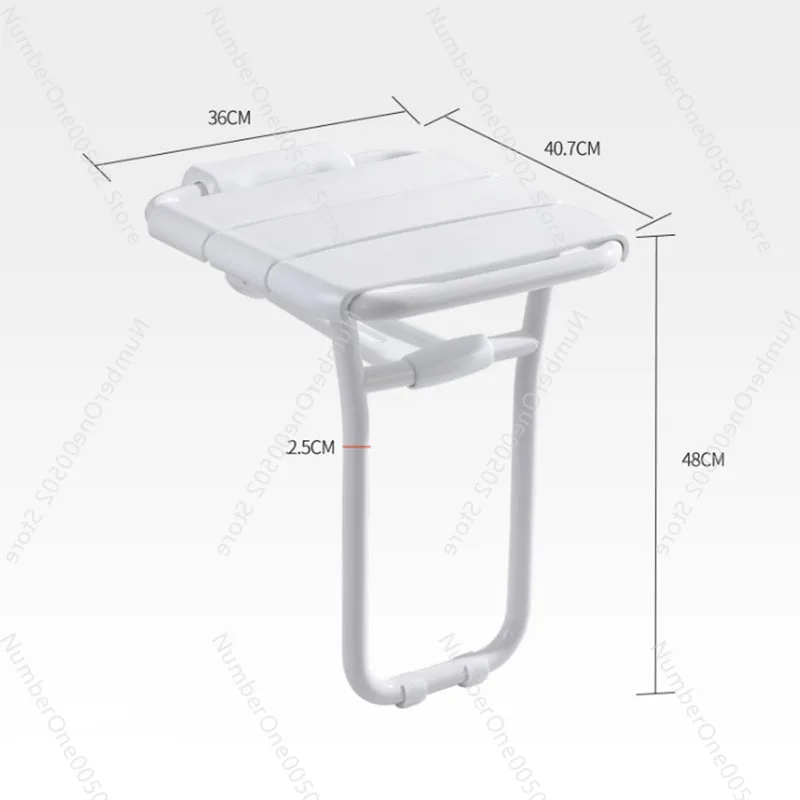 

8905 Wall Mounted Bath Stool Stainless Steel PVC Plastic Bathroom Wall Foldable Bench F Olding Shower Chair Shower F Olding Seat