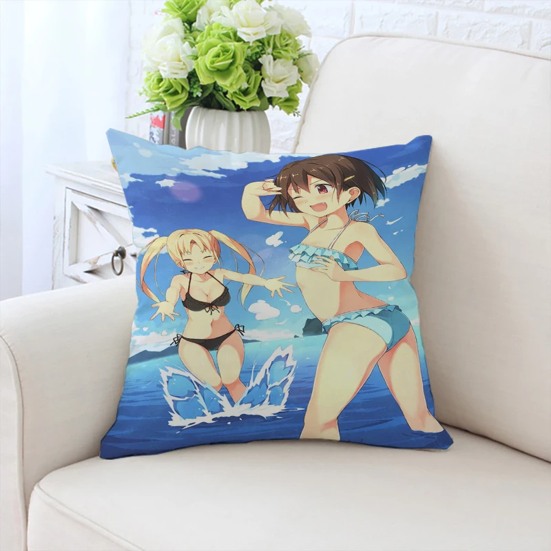 Anime Females Sexy Woman Cushion Cover 45x45 Cushions Covers Decorative Pillowcase 40x40 Covers for Bed Pillows Home Decor