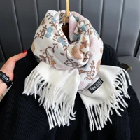 New Winter Warm Cashmere Scarf for Women Embroidery Pashmina Blanket Thick Shawl Wrap Neckerchief Fashion Bufanda Echarpe Poncho - Image 2