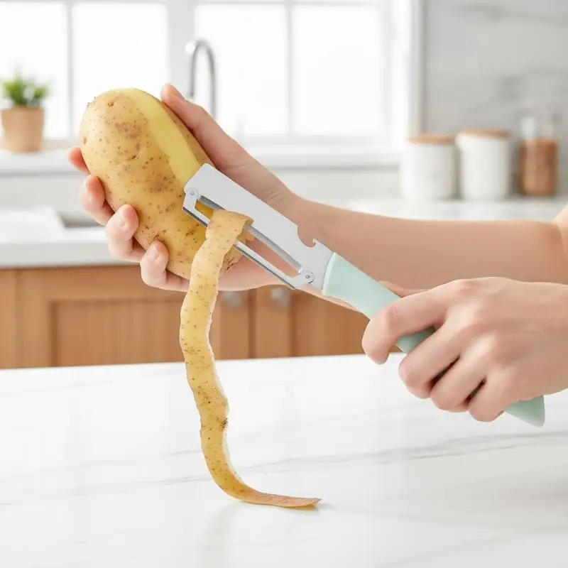 Stainless Steel Vegetable Peeler Multi Functional 2 in 1 Ultra Sharp for Kitchen Quick Carrot Potato Fruits Food Preparation