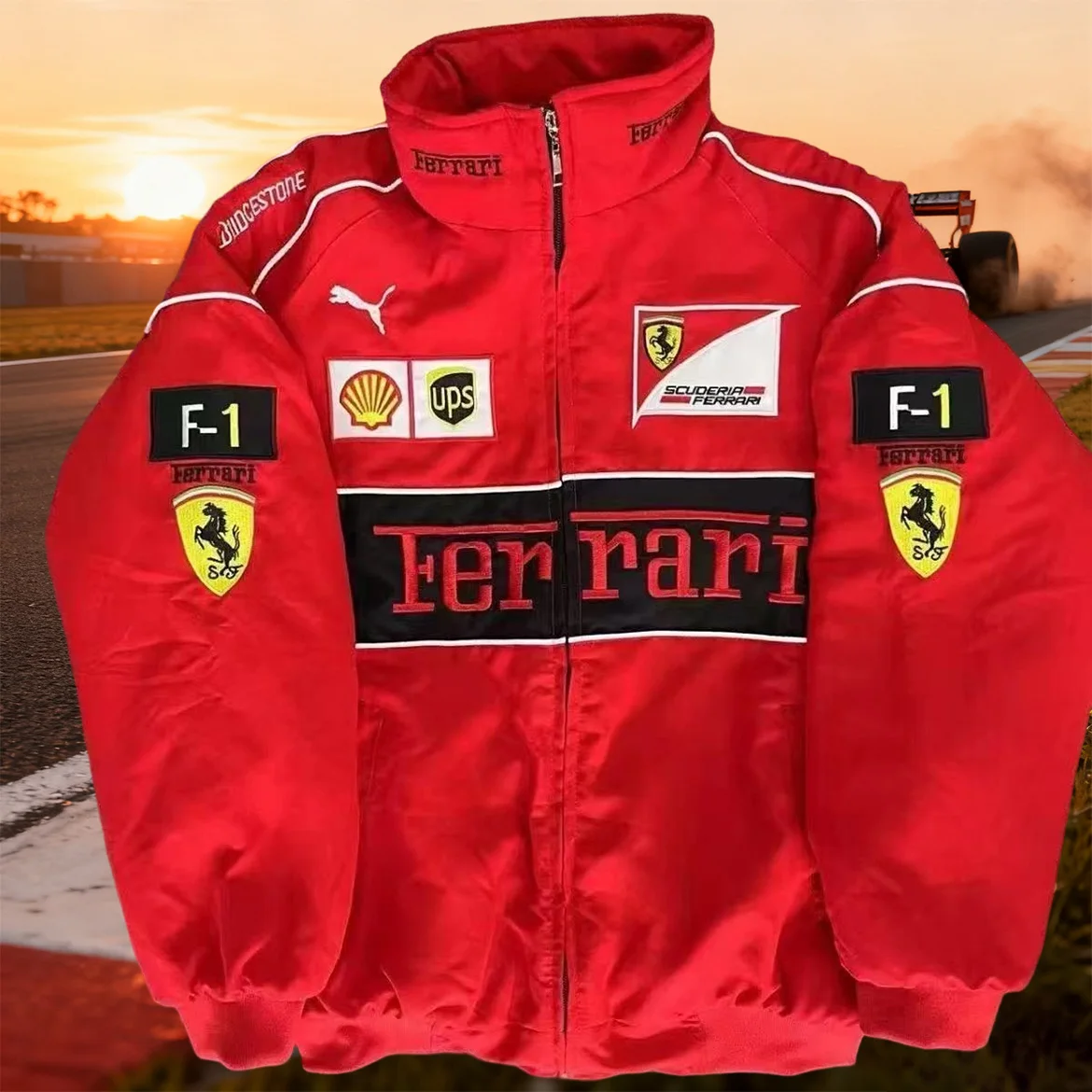 Veste brodée de course F1 de haute qualité, veste d'équitation de Locomotive, manteau de Couple pour Ferrari F430 488 Stradale Roma F8 Spider SF90
