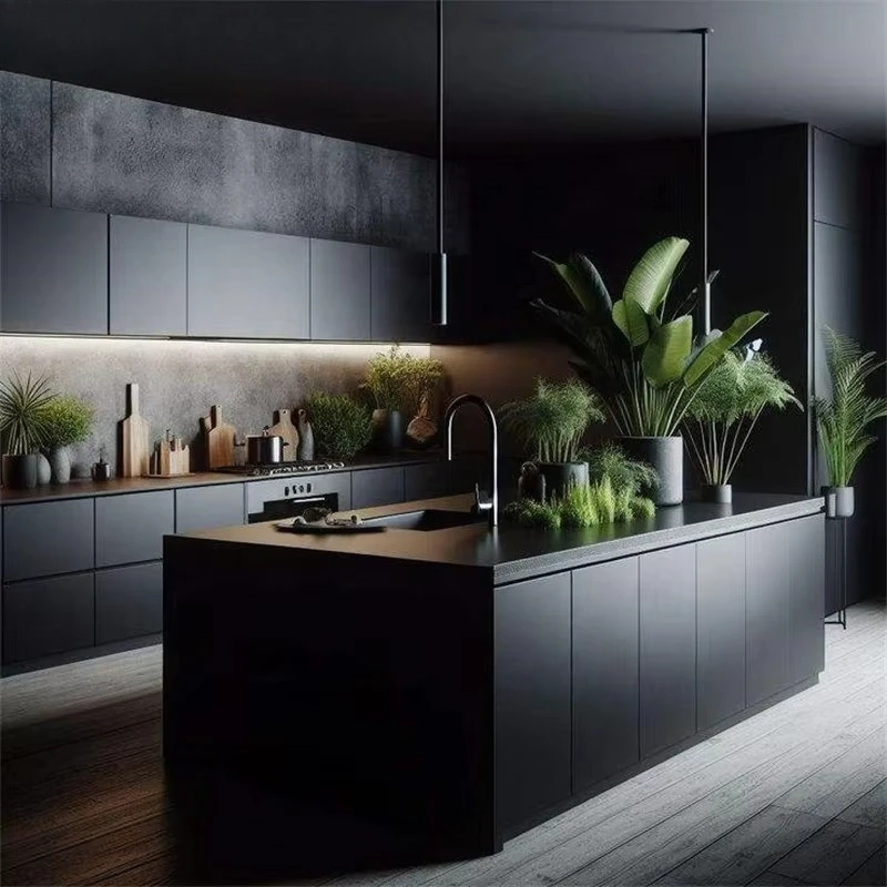Custom Manufacturer Apartment Modular Built in Complete Full Set Kitchen Cabinet Kitchenette Cupboards Ready to Assemble